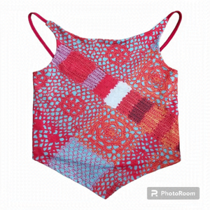 LUX Girls Paisley Bikini Open Back Polyester Blend Bathing Suit Top - Size Large